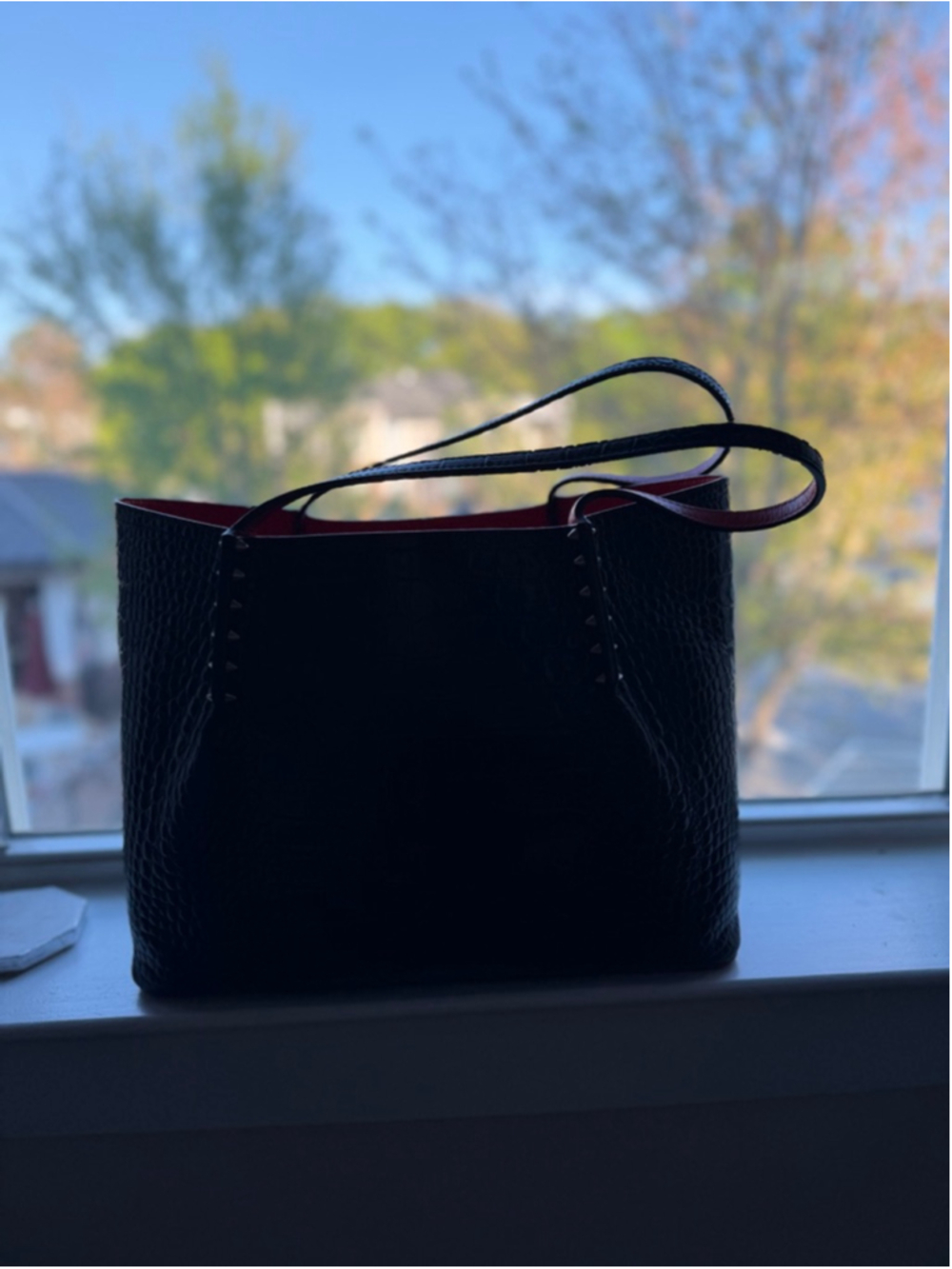 CHRISTIAN LOUBOUTIN CABAROCK EMBOSSED LARGE TOTE BAG Authentic - Picture 13 of 14